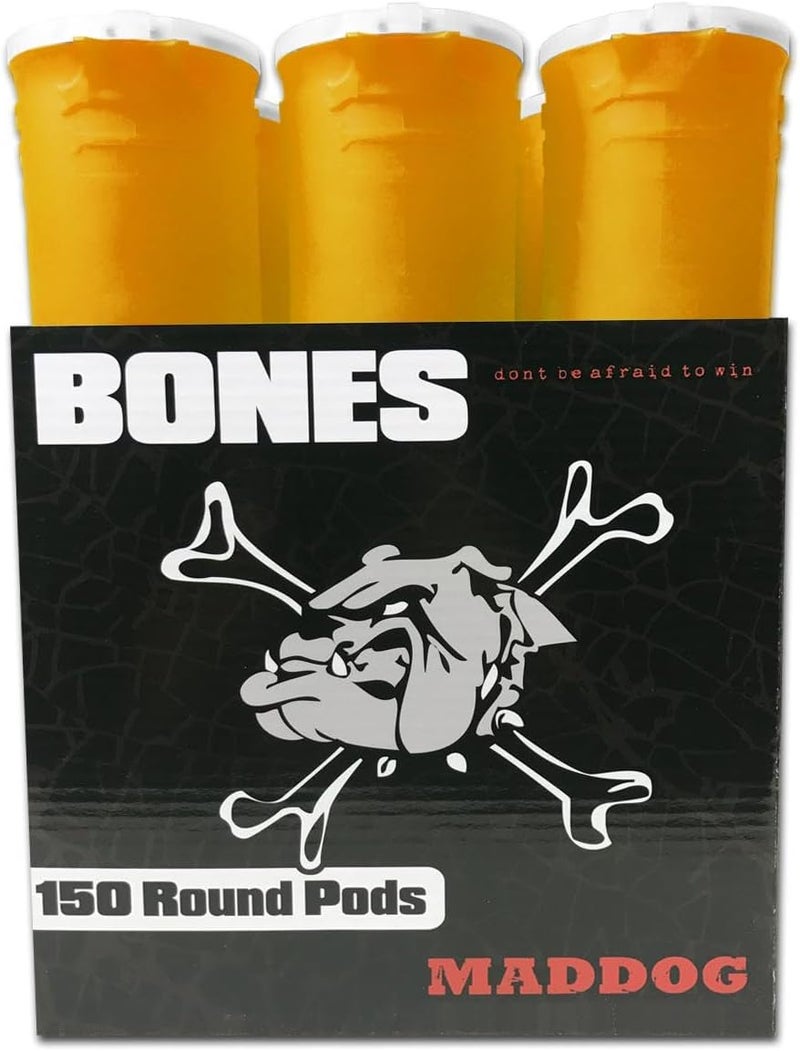 MAddog 150 Round Bones Paintball Pods | Durable Quick Reload Tubes for Tournament and Recreational Speedball Woodsball | 6 Pack - Image 1